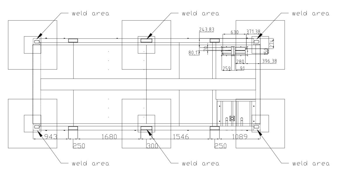 Plano de cimentación del POWER CABIN 5